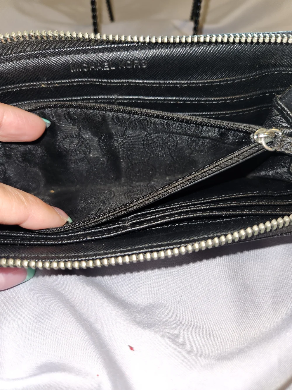 Michael Kors Black Textured Leather Wallet